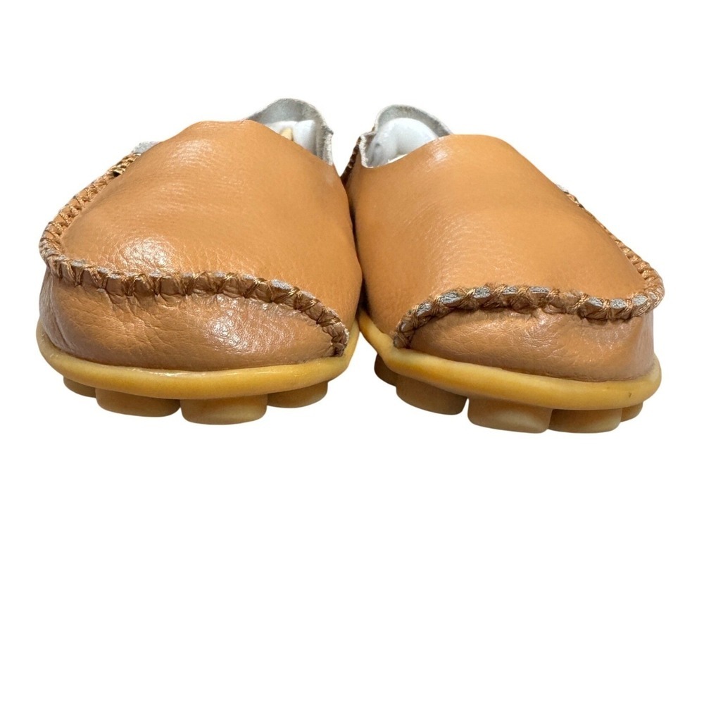 Venus Celia Camel Leather Moccasins Soft Sole Comfort Tan Loafers US 10.5 EU 43 - Picture 4 of 8
